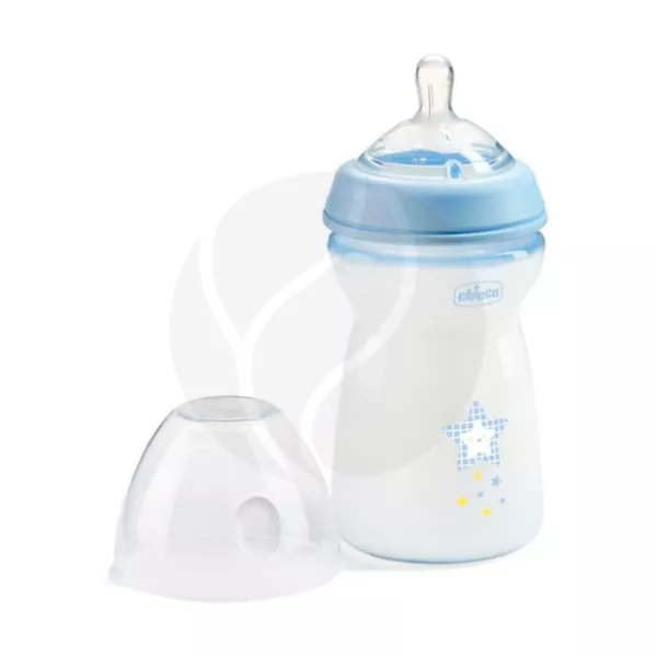 Chicco Natural Feeling бутылочка для кормления c силиконовой соской с флексорами (6+мес), 330мл