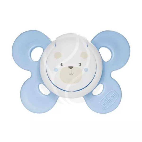 Изображение товара Chicco Physio Comfort пустышка силиконовая Собачка для новорожденных