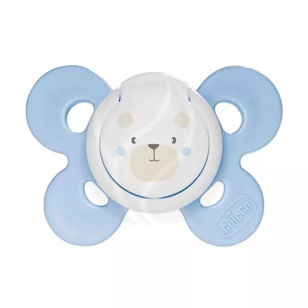 Изображение товара Chicco Physio Comfort пустышка силиконовая Собачка для новорожденных
