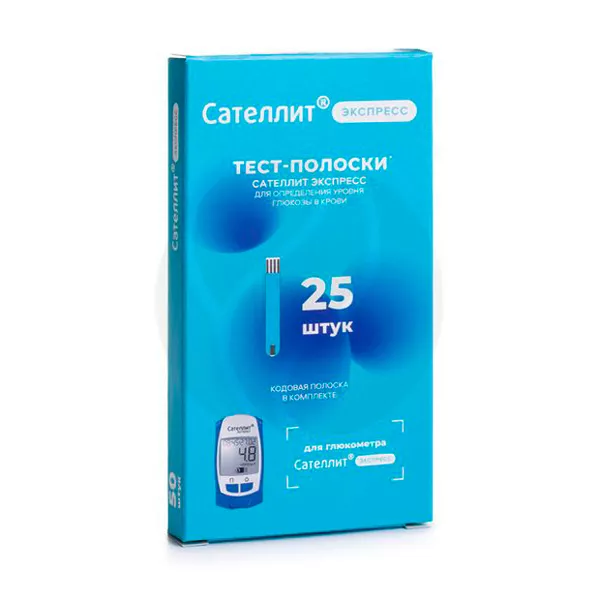 Изображение товара Сателлит Экспресс тест-полоски 25шт Изображение товара Сателлит Экспресс тест-полоски 25шт