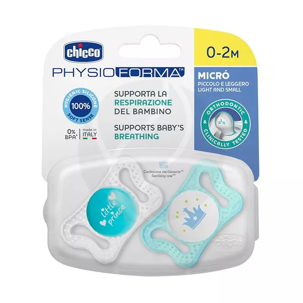 Изображение товара Chicco Physio Micro пустышка силиконовая (0-2мес) цвет в ассортименте, 2шт Изображение товара Chicco Physio Micro пустышка силиконовая (0-2мес) цвет в ассортименте, 2шт