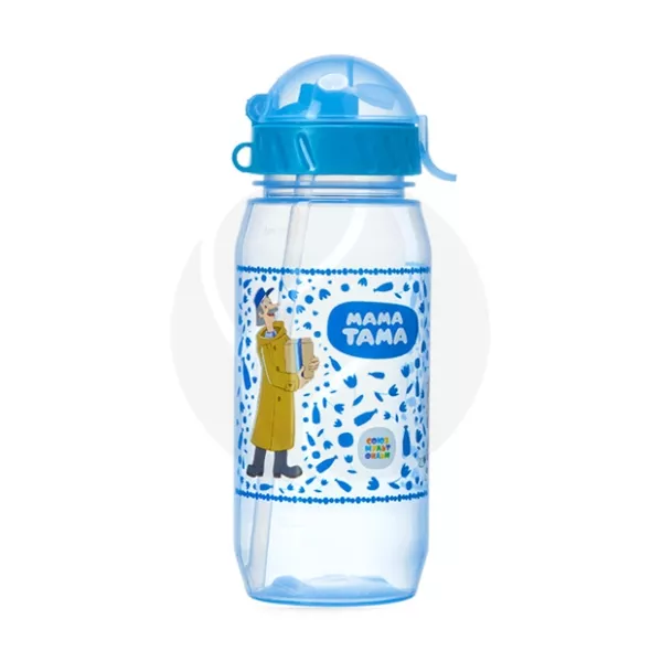 Мама Тама поильник с силиконовой трубочкой (12+мес) цвет голубой, 400мл