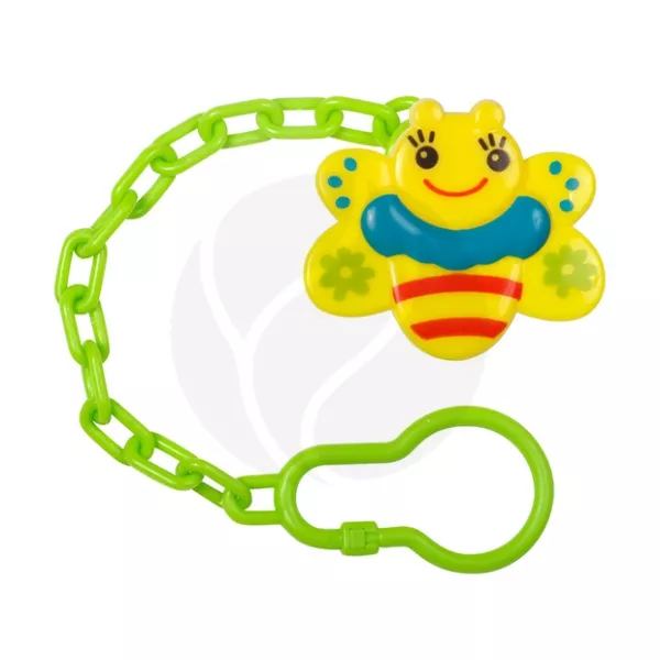 Изображение товара Пома держатель для соски-пустышки Пчелка 0+ мес безопасный с цепочкой