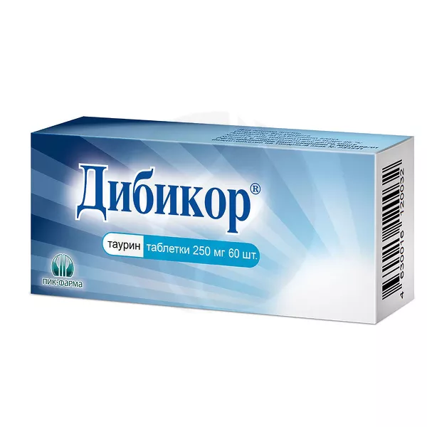Изображение товара Дибикор таблетки 250мг для поддержки сердца и обмена веществ, 60 шт Изображение товара Дибикор таблетки 250мг для поддержки сердца и обмена веществ, 60 шт