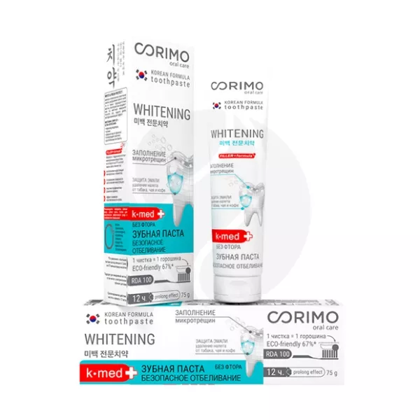 Изображение товара Corimo зубная паста безопасное отбеливание 75г укрепление и свежесть