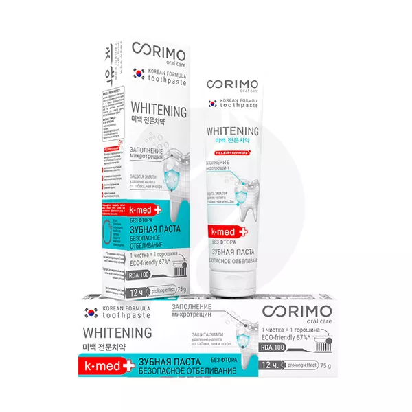 Изображение товара Corimo зубная паста безопасное отбеливание 75г укрепление и свежесть