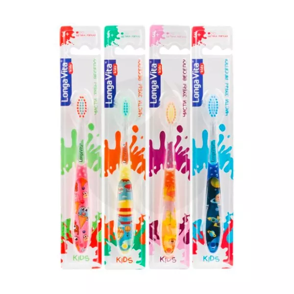 Изображение товара Детская зубная щетка Longa Vita Kids Стекляшка, мягкая щетина, для детей 3+ лет