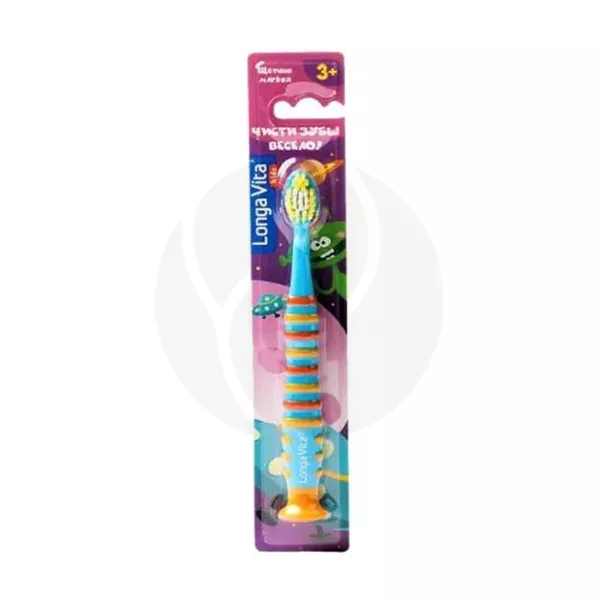 Изображение товара Детская зубная щетка Longa Vita Kids с прорезиненными вставками и присоской Изображение товара Детская зубная щетка Longa Vita Kids с прорезиненными вставками и присоской