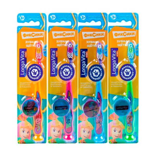 Изображение товара Longa Vita Kids зубная щетка детская Фиксики (3+), цвет в ассортименте