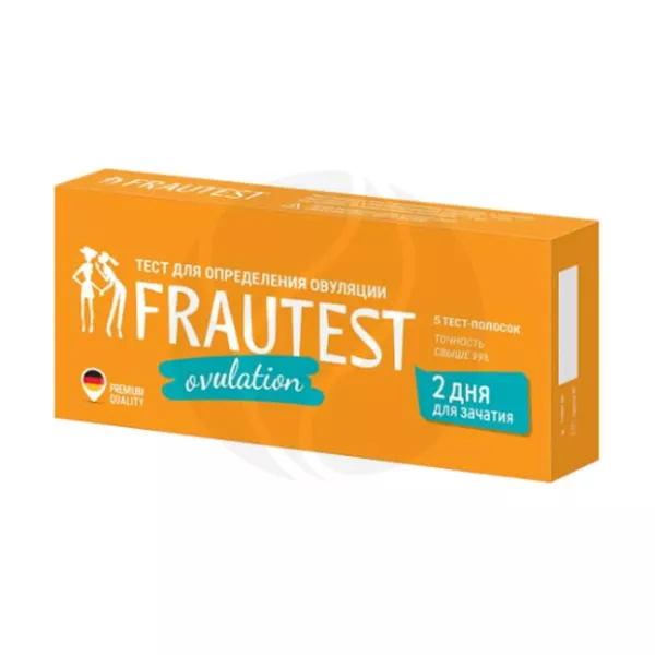Изображение товара Тест на овуляцию Frautest для определения благоприятных дней зачатия, 5 шт