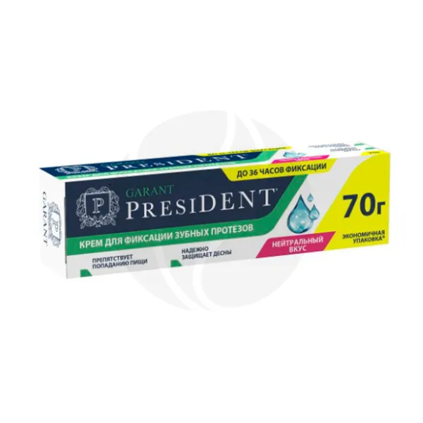 Изображение товара Крем для фиксации зубных протезов PresiDENT Garant 70 г Италия Изображение товара Крем для фиксации зубных протезов PresiDENT Garant 70 г Италия