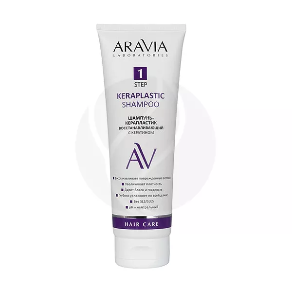 Изображение товара Восстанавливающий шампунь с кератином Aravia Laboratories Keraplastic 250мл