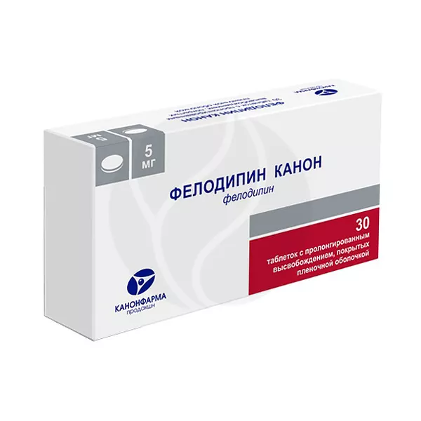 Изображение товара Фелодипин 5 мг таблетки пролонгированного высвобождения, 30 шт Изображение товара Фелодипин 5 мг таблетки пролонгированного высвобождения, 30 шт