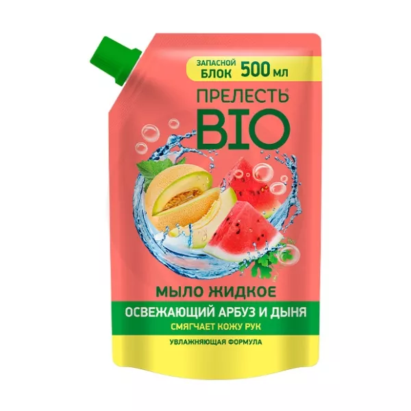 Изображение товара Прелесть BIO мыло жидкое освежающий арбуз и дыня, 500мл