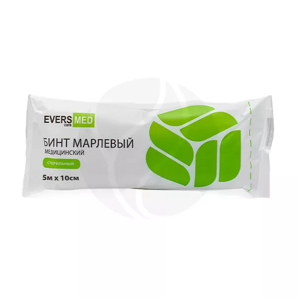 Изображение товара Evers марлевый бинт стерильный медицинский 5м*10см
