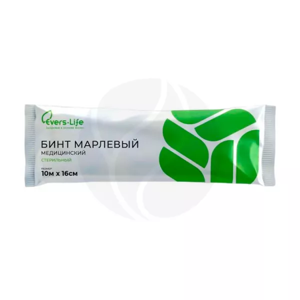 Изображение товара Evers Life бинт стерильный марлевый медицинский, (10м*16см) Изображение товара Evers Life бинт стерильный марлевый медицинский, (10м*16см)