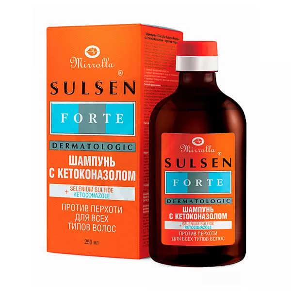 Изображение товара Mirrolla Sulsen forte шампунь с кетоконазолом против перхоти 250мл