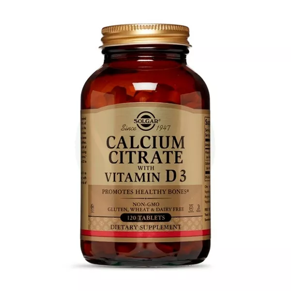 Изображение товара Solgar Цитрат кальция с витамином Д3 таблетки 250мг+150МЕ, №120