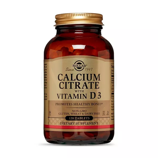 Изображение товара Солгар Цитрат кальция с витамином D3 таблетки 250мг+150МЕ, №120 Изображение товара Солгар Цитрат кальция с витамином D3 таблетки 250мг+150МЕ, №120