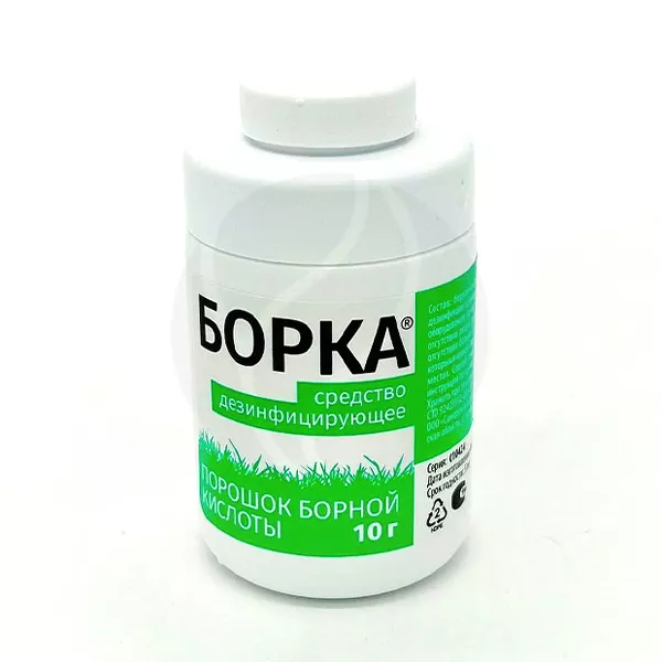 Изображение товара Дезинфицирующее средство Борка порошок борной кислоты Самарская Фармацевтическая Фабрика Изображение товара Дезинфицирующее средство Борка порошок борной кислоты Самарская Фармацевтическая Фабрика