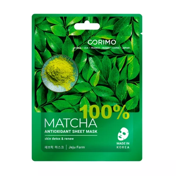 Изображение товара Corimo Тканевая маска для лица Антиоксидант 100% matcha, 22г
