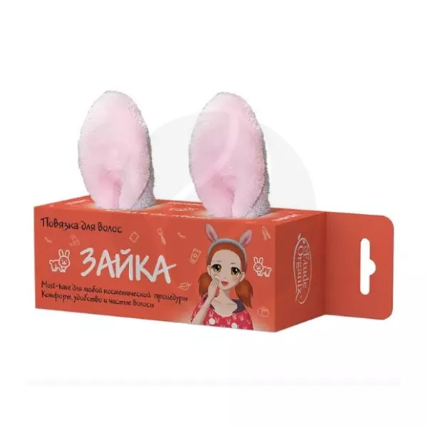 Изображение товара Повязка для волос Зайка Etude Organix из мягкого плюша для защиты и комфорта