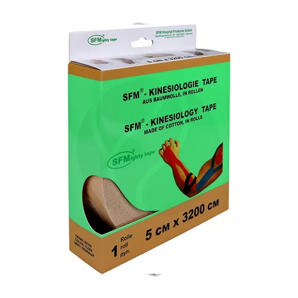 Изображение товара Кинезиотейп SFM хлопковый бежевый 5 см Х 3200 см