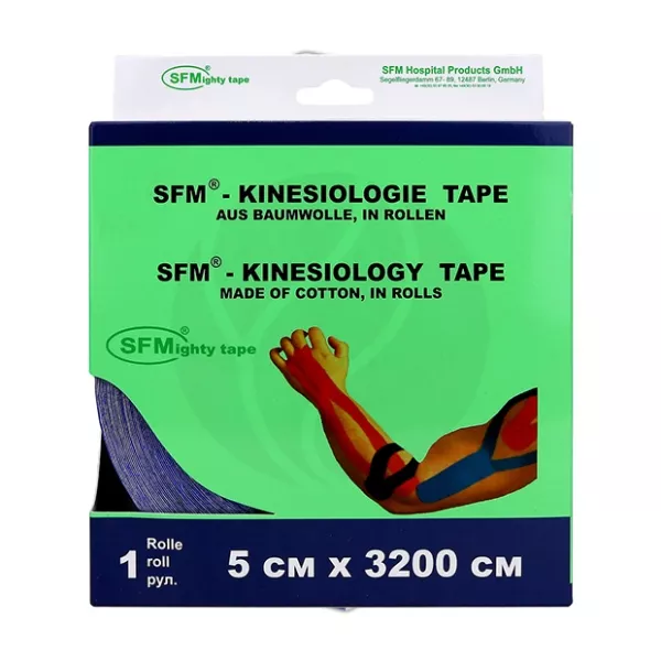 Изображение товара SFM Кинезиологическая лента хлопковая 5 см 3200 см гипоаллергенная Германия