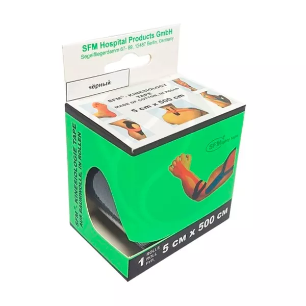 Изображение товара Кинезио тейп SFM 5 см 500 см хлопковая основа гипоаллергенный клей Изображение товара Кинезио тейп SFM 5 см 500 см хлопковая основа гипоаллергенный клей