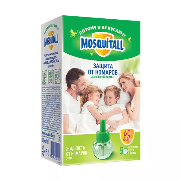 Изображение товара Mosquitall жидкость от комаров на 60 ночей 30мл защита для всей семьи Изображение товара Mosquitall жидкость от комаров на 60 ночей 30мл защита для всей семьи