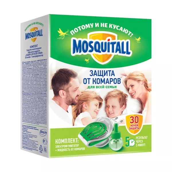 Изображение товара Mosquitall Защита от комаров комплект прибор и жидкость на 30 ночей 30мл