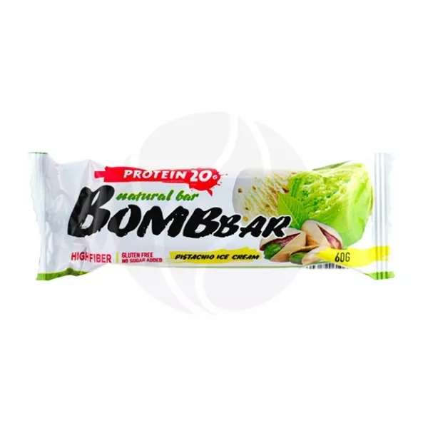 Изображение товара Bombbar батончик протеиновый неглазированный вкус фисташковый пломбир, 60г