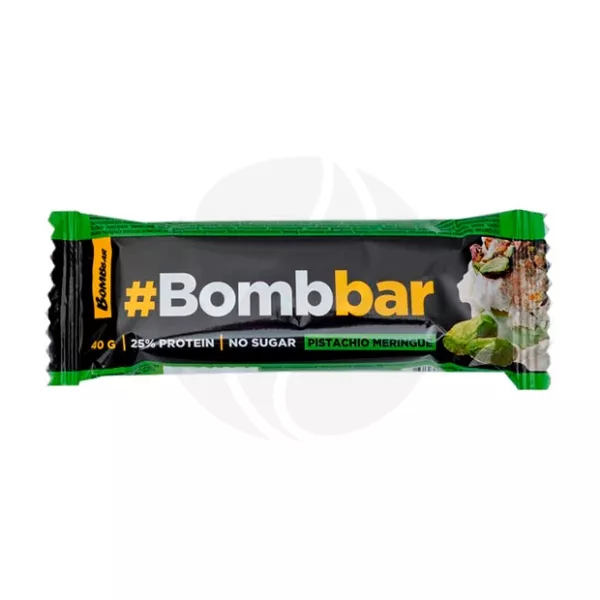 Bombbar батончик протеиновый глазированный вкус фисташковая меренга, 40г
