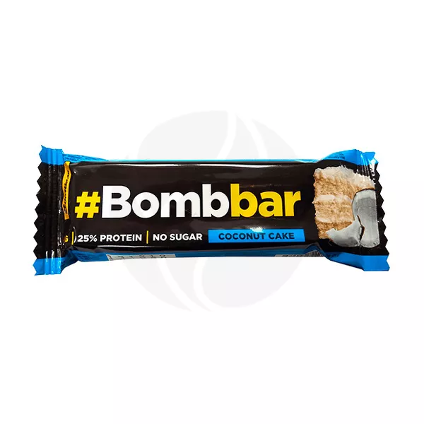 Изображение товара Bombbar протеиновый батончик глазированный кокосовый торт 40г Изображение товара Bombbar протеиновый батончик глазированный кокосовый торт 40г