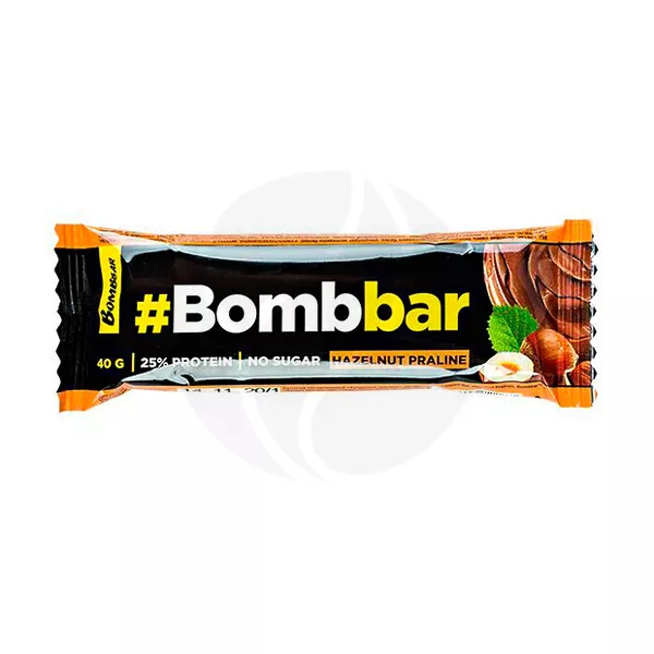 Изображение товара Протеиновый батончик Bombbar глазированный фундучное пралине 40г Изображение товара Протеиновый батончик Bombbar глазированный фундучное пралине 40г