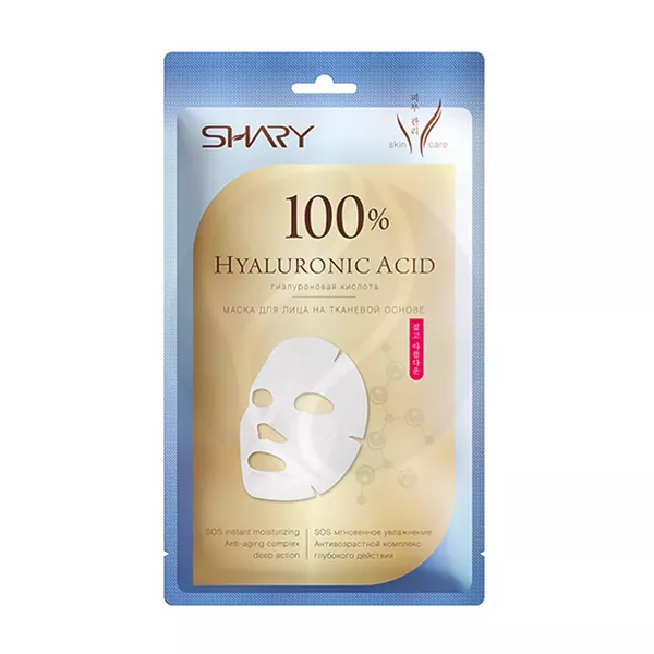 Изображение товара Shary маска для лица тканевая 100% Гиалуроновая кислота, 20г Изображение товара Shary маска для лица тканевая 100% Гиалуроновая кислота, 20г