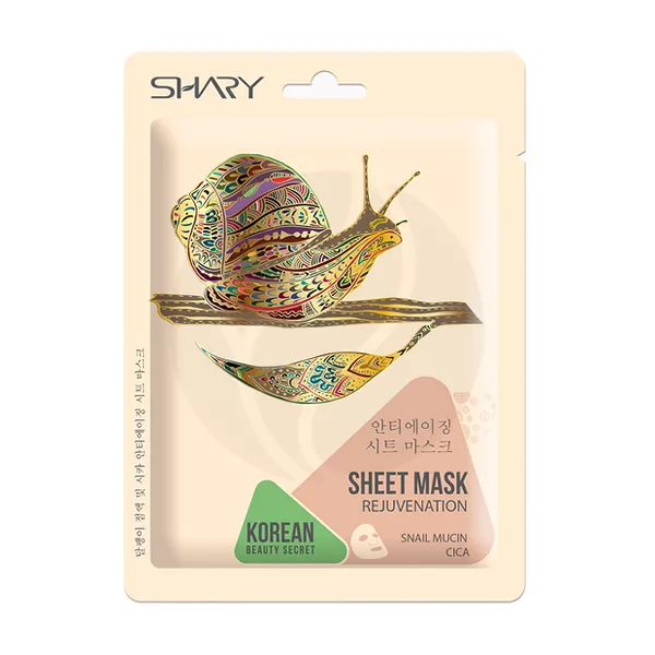 Изображение товара Shary маска для лица омолаживающая Муцин улитки и центелла азиатская, 25г Изображение товара Shary маска для лица омолаживающая Муцин улитки и центелла азиатская, 25г