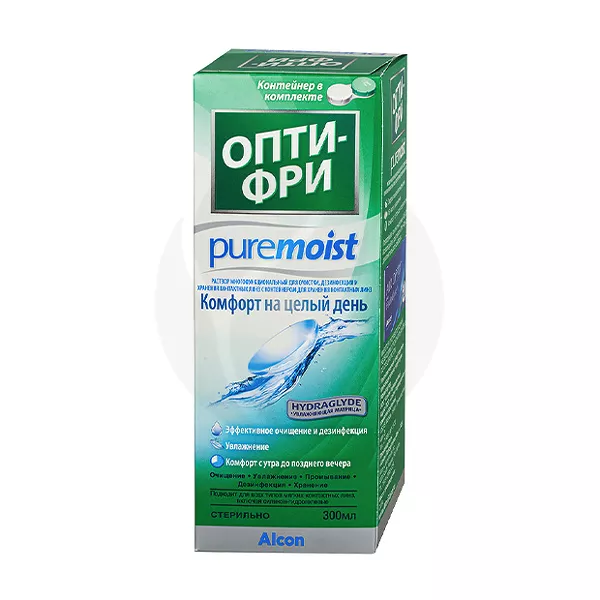 Изображение товара Опти-Фри Пюрмоист многофункциональный раствор для контактных линз 300мл Изображение товара Опти-Фри Пюрмоист многофункциональный раствор для контактных линз 300мл