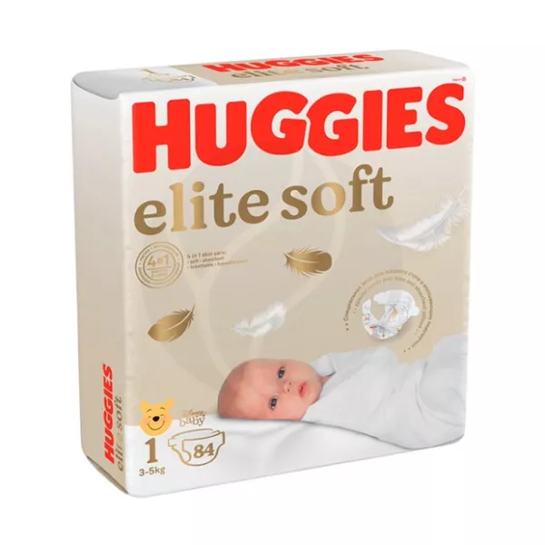 Изображение товара Подгузники для новорожденных Huggies Elite Soft 1 (3-5 кг), 84 шт Изображение товара Подгузники для новорожденных Huggies Elite Soft 1 (3-5 кг), 84 шт