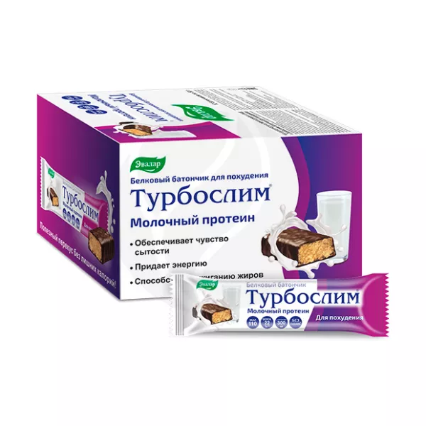 Изображение товара Эвалар Турбослим Белковый батончик для похудения 50г 12 шт диетический продукт