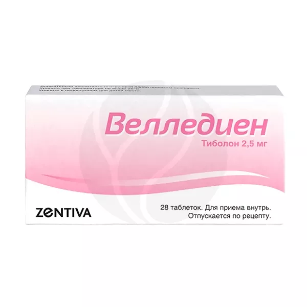 Изображение товара Велледиен 2,5мг таблетки для симптомов менопаузы, 28 шт, Испания