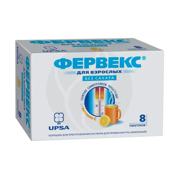 Изображение товара Фервекс порошок д/пригот. р-ра д/приема внутрь лимонный без сахара, №8 УПСА САС