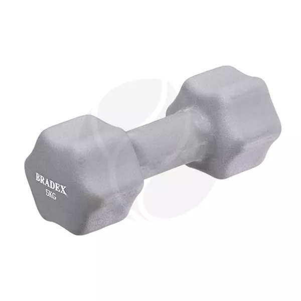 Изображение товара Bradex Гантель неопреновая серая 5 кг для тренировок домашний спортзал