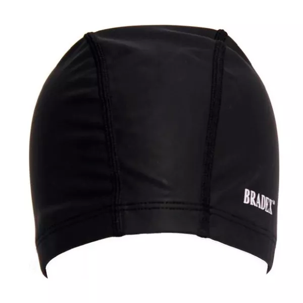 Bradex шапочка для плавания текстильная покрытая ПУ, черный