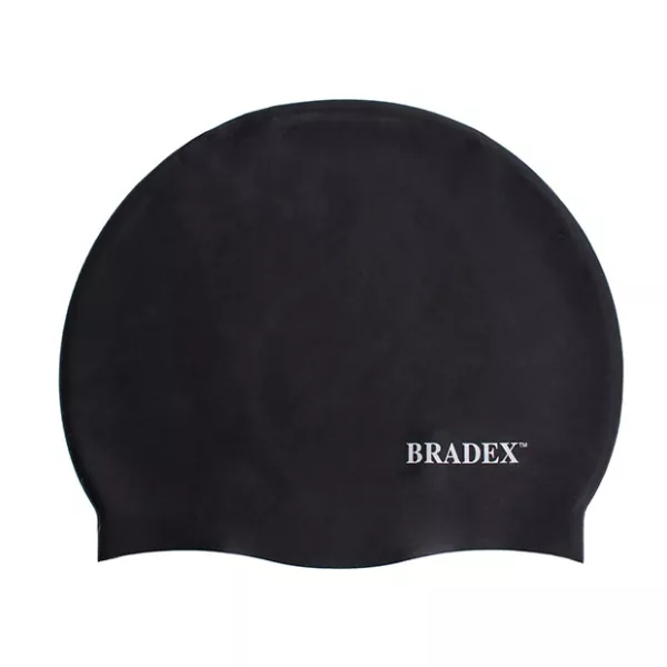 Bradex шапочка для плавания силиконовая цвет черный