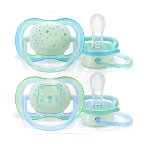 Avent Ultra Air пустышка силиконовая для мальчиков+футляр (0+6мес) цвет в ассорт., 2шт