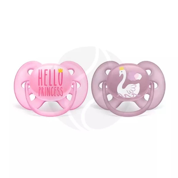 Изображение товара Avent Ultra soft силиконовая пустышка с футляром для детей 6-18 мес, 2 шт