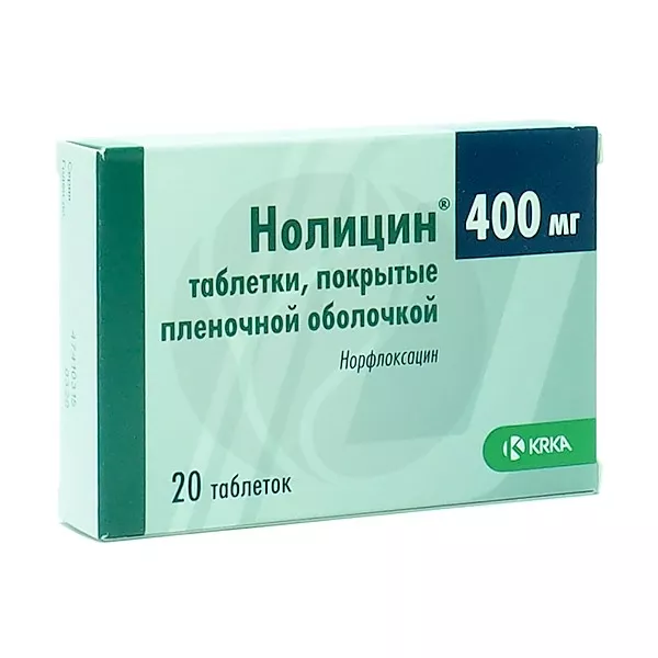 Изображение товара Нолицин таблетки покрыт. п/о 400мг, №20 Изображение товара Нолицин таблетки покрыт. п/о 400мг, №20