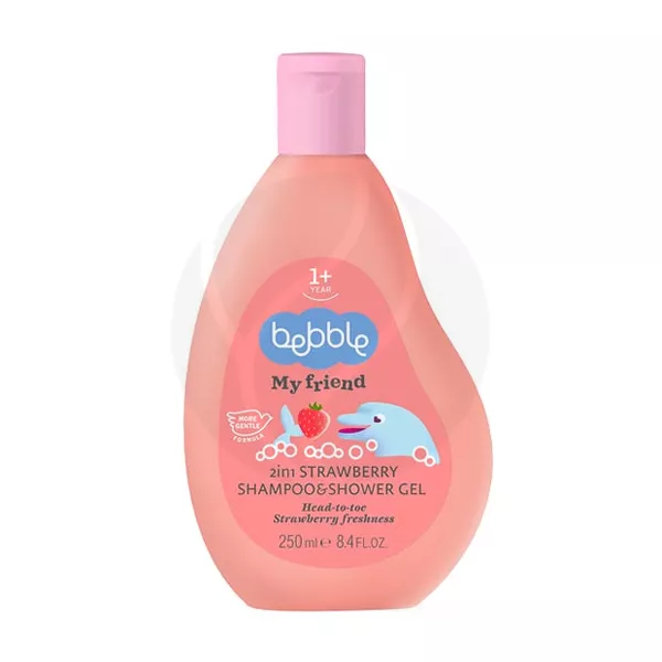 Изображение товара Bebble My Friend шампунь и гель для душа 2в1 клубника (12+мес), 250мл Изображение товара Bebble My Friend шампунь и гель для душа 2в1 клубника (12+мес), 250мл