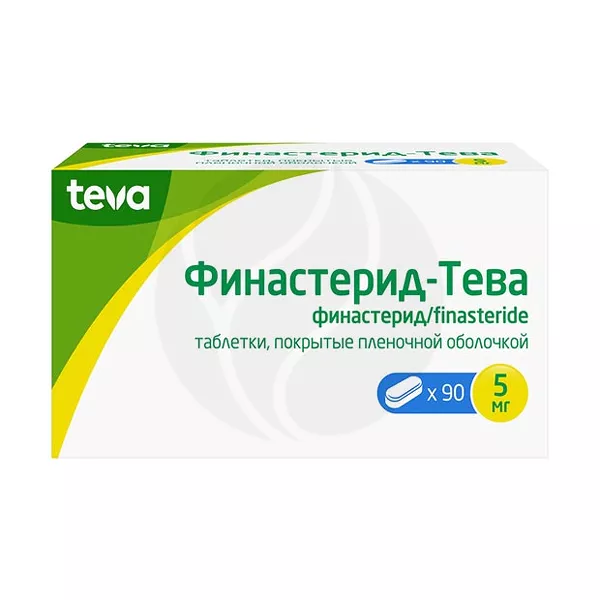 Изображение товара Финастерид-Тева таблетки покрыт. п/о 5мг, №90 Изображение товара Финастерид-Тева таблетки покрыт. п/о 5мг, №90